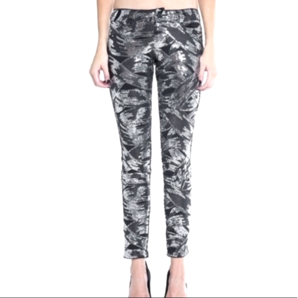 Siwy Sequin Hannah Slim Crop Pants